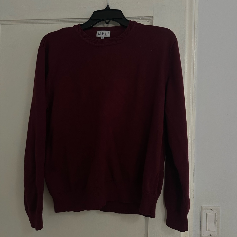 Women's Burgundy Crew Neck Sweater